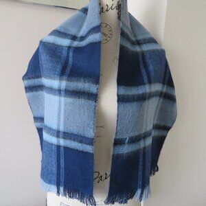 Blue Plaid Winter Scarf